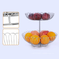 Stainless steel 2 tier fruit basket bowl wire mesh fruit plate basket